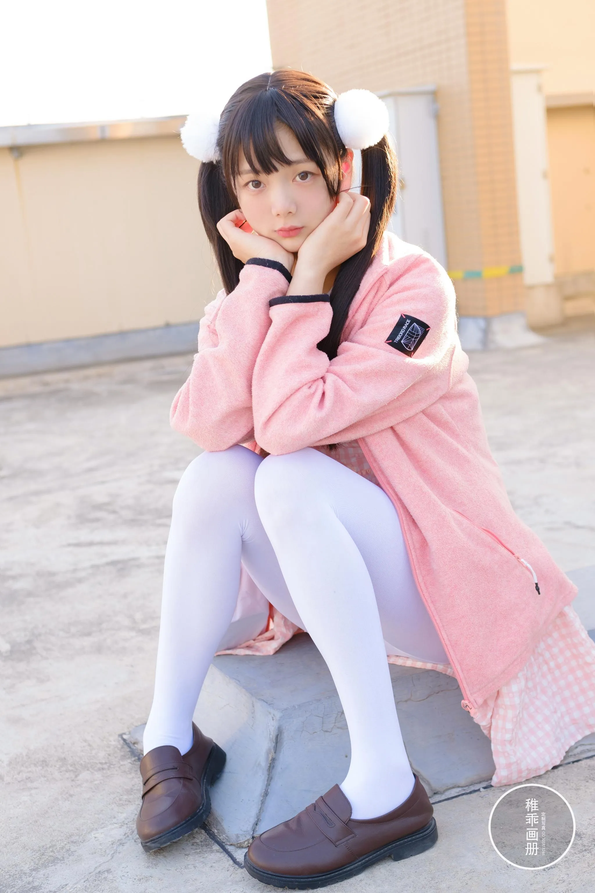 稚乖画册 – NO.18 晴空06 夜夜 天台粉裙 [82P]插图6